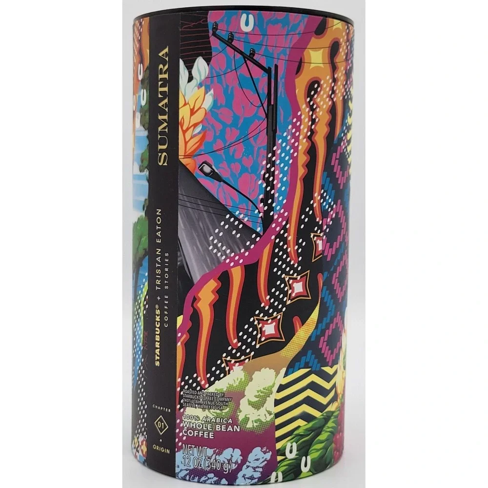 Starbucks Tristan Eaton Sumatra Special Edition Tiger Empty Canister & Poster C1